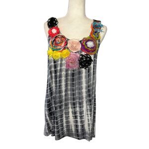 Feratelli summer roses 3D embellished sleeveless blouse - M